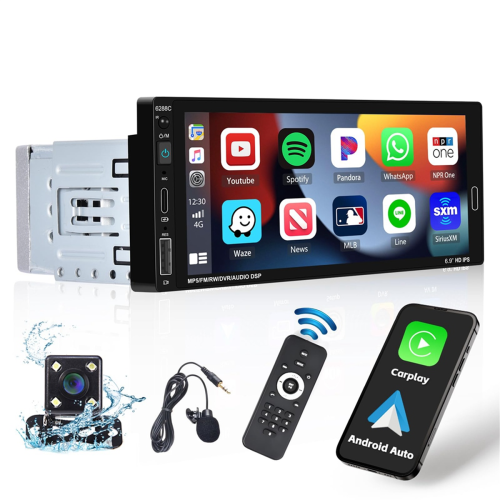 6,9-calowy samochodowy system stereo, radio samochodowe Single Din, CarPlay Android Auto 2