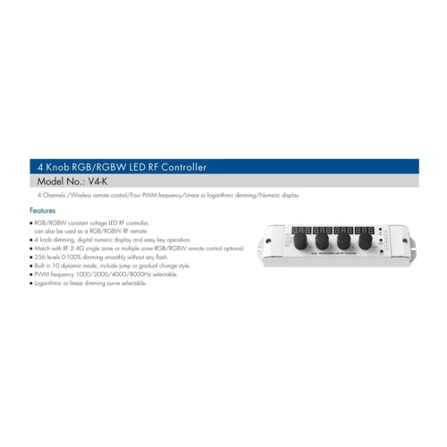 12-24VDC 4 Knob Key RGB/RGBW LED Dimmer Controller 1