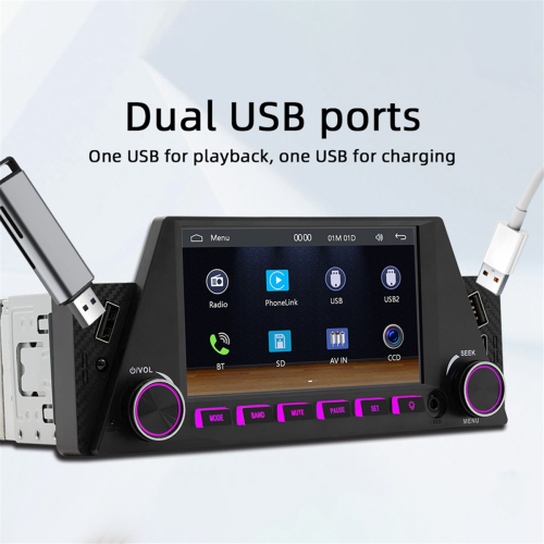 Carro 1DIN 4,7 polegadas Bluetooth tela portátil 1