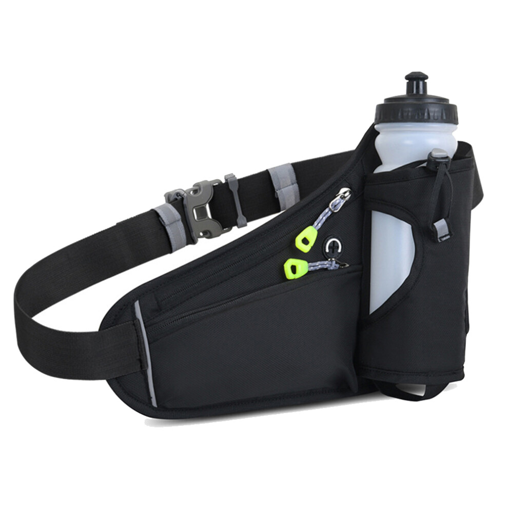 Hydration Belt Bum Bag with Water Bottle Holder Black-image-OPC-PHZVJTV-NEW