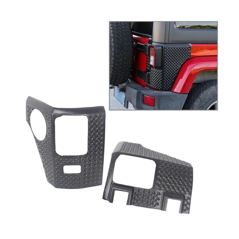 2Pcs Car Rear Corner Armor Tail Guard Cover Protector Compatible For Jeep Wrangler Jk 20072017 Accessories Abs Plastic Light 6276012717555