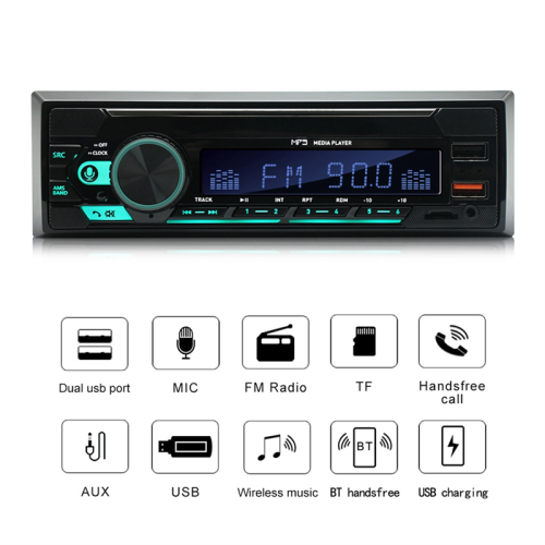 Rádio de Carro 4 Canais 45W com Bluetooth e Reprodutor MP3 para Carro 1