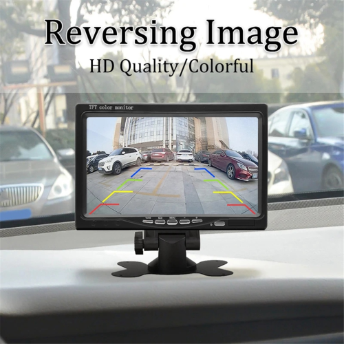 Monitor automotivo de 12 V e 7 polegadas, 16:9, 800x480, LCD, retrovisor 2