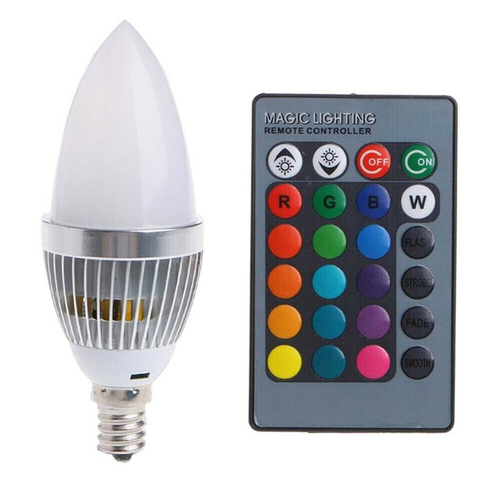 Merkloos 3W Smart E14 Colorful Change Color Bulb With Button Milky Lampshade