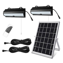 Double Head Solar Pendant Light Dimmable Remote Cord Solar Light Shed