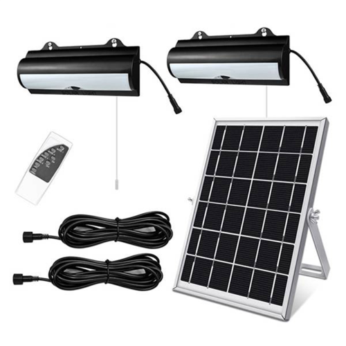 Double Head Solar Pendant Light Dimmable Remote Cord Solar Light Shed