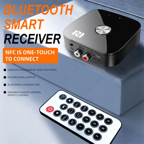 NFC Bluetooth 5.3 Audio Receiver USB U-Disk Play Remote Control