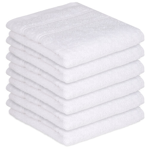(WHITE) Perefly Cotton Washcloths Set (30 x 30 cm)
