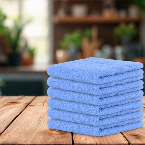 (Blue) Perefly Cotton Washcloths Set (30 x 30 cm) 2