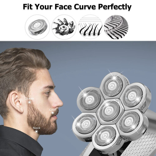 7D Electric Shaver Replacement Head Floating Beard Shaver Blade Head 1