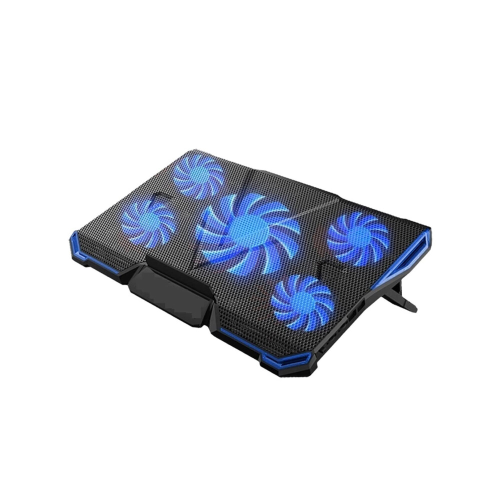 Adjustable Angles Laptop Cooler Ergonomic Notebook Cooling Pad With Five Led Fan For 11'' 15.6'' 17'' For Notebook Tablet Pc Leisurely (Color : ) Blue 6276012718477
