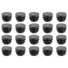 Embouts obturateurs pour tube rond, diamètre 19 mm, 20 pièces, noir