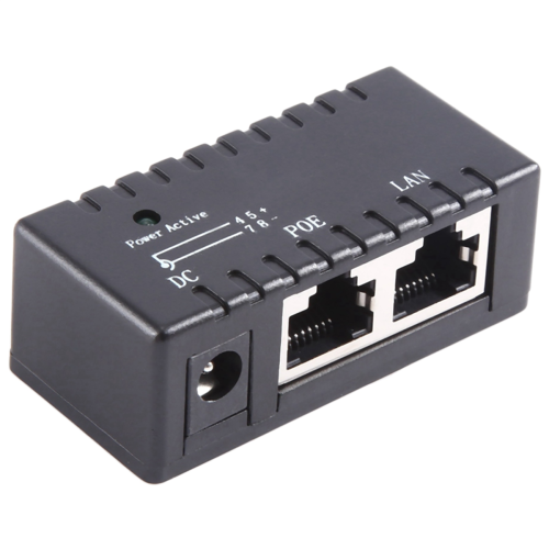 Adapter PoE Injector RJ45 DC 5,5 mm x 2,1 mm (czarny)