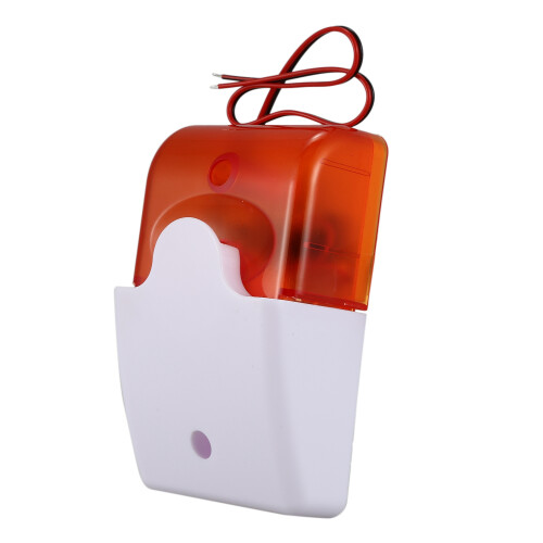 Mini Wired Strobe Warnung Sirene Dc 12V Sound Alarm 115Db Orange 2