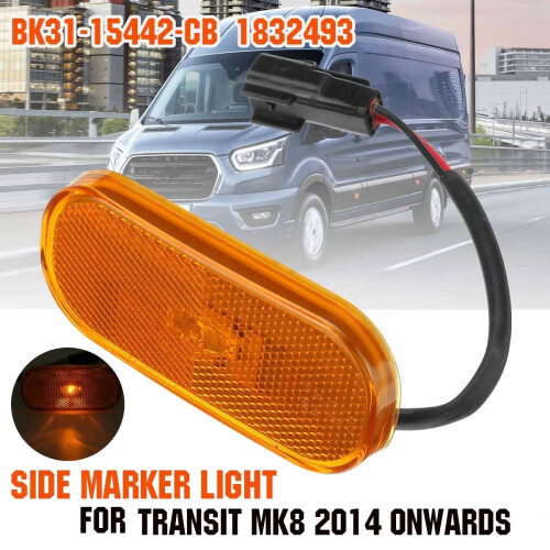 Side Marker Light Yellow Lamp Lens for Transit MK8 2014-2021 1