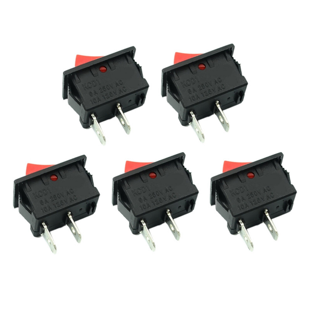 5Pcs On-Off Kcd11 2Pin 2P Black Car Rocker Switch 4712107208215