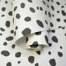 Holden Dalmatian Spot Animal Print Wallpaper Black /White 12940