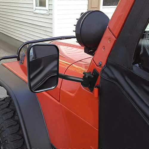 Side View Mirrors Door Off Mirror Rectangular Mirrors 4x4 Off-road Mirror Quick Release Replacement 1