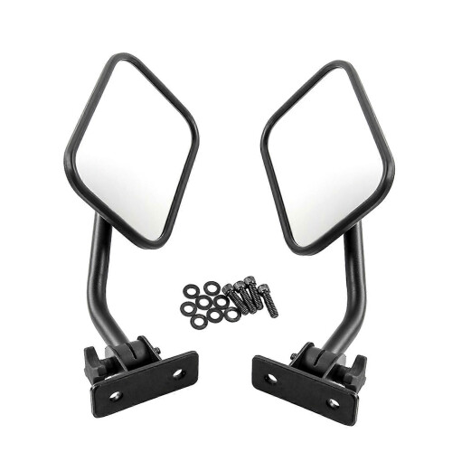 Side View Mirrors Door Off Mirror Rectangular Mirrors 4x4 Off-road Mirror Quick Release Replacement 2