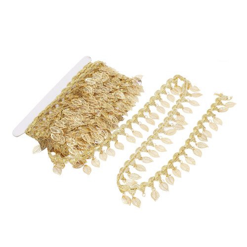 Gold Leaf Garland 10 Yards Sparkling Metal Leaf 2