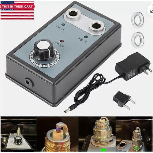 Spark Plug Tester Dual Hole Diagnostic Tool 12V Gasoline Car Ignition Analyzer 1