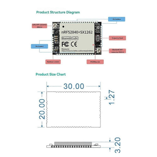 Module LoRaWAN N5262M pour NRF52840+SX1262, 9 µA, faible consommation pour plateforme IDE iO MicroPython 2