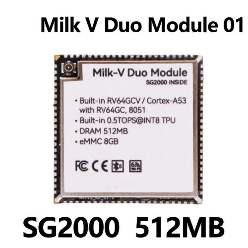 Modulo Milk-V Duo 01 SG2000 Core Module RISC-V 512MB con EMMC, WIFI e Bluetooth 1