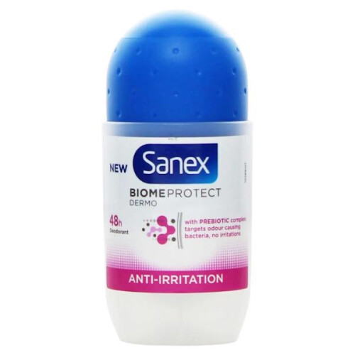 Sanex 6 x Sanex Biome Protect Dermo Anti-Irritation Deodorant Roll On 50ml