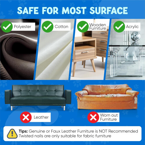 Cat Scratch Furniture Protector  10 Pack, 17.3' x 13', Transparent, Includes 60 P 2