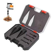 Firewood Drill Bit Set with 3 Handles, Detachable Fire Wood Splitter