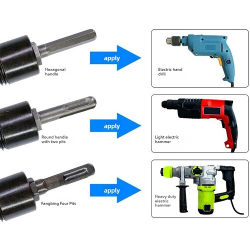 Firewood Drill Bit Set with 3 Handles,  Detachable Fire Wood Splitter 2