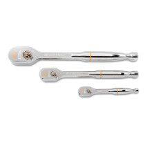 GEARWRENCH 3 Piece 1/4"""" 3/8"""" and 1/2"""" Drive 120XP Full Polish Teardrop Ratchet Set | 81206XP