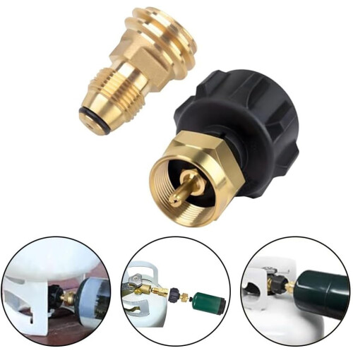 Dual Function Propane Adapter Kit 1lb Bottles and Converts POL Tanks to QCC1 Type 1 2