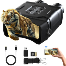 Night Vision Binoculars – 4K UHD Video, 52MP Photos, App Remote Control, 10X Zoom, 4" HD Screen(Black)