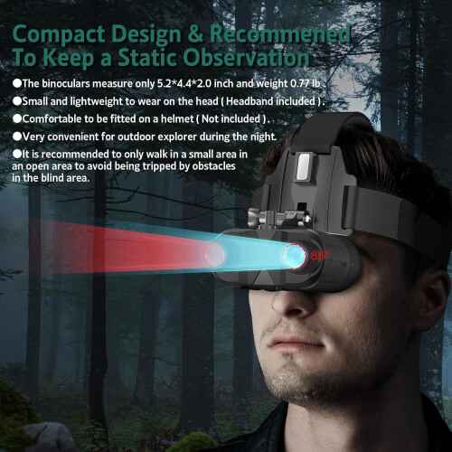 Head-Mounted Night Vision Goggles - Rechargeable Hands Free Night Vision Binoculars Goggles(Black) 2