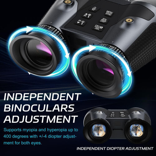 3D VR Night Vision Goggles - Rechargeable Head Mounted Binoculars, Built-in Giant Screen, 4K Video(Black) 2