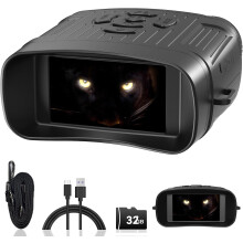 Night Vision Goggles for Adults Tactical Binoculars -10X Zoom 32GB Photo/Video Recording (Black)
