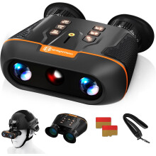 Night Vision Goggles Head Mounted 3D VR Night Vision Binoculars Wide FOV 58 with 3600mAh Battery(Black)