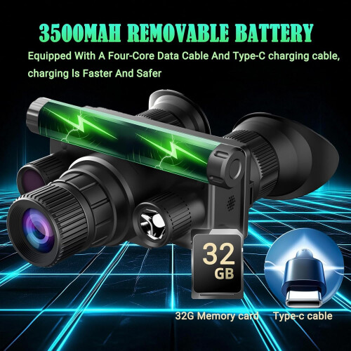 Night Vision Goggles 4K Night Vision Binoculars 8X Magnification,with 4 Color Modes 8X Magnification(Black) 2