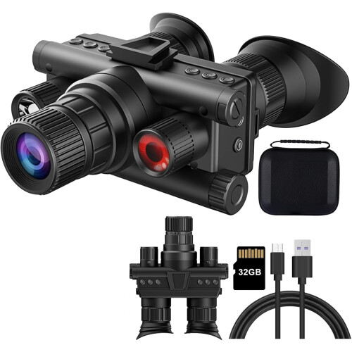Night Vision Goggles 4K Night Vision Binoculars 8X Magnification,with 4 Color Modes 8X Magnification(Black)