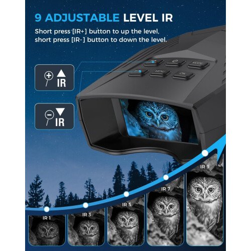 Night Vision Goggles - Night Vision Binoculars for Adults, Infrared Binoculars with 3'' Large Screen(Black) 2