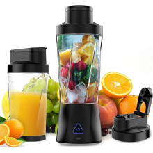 360W Personal Blender, 24oz Juicer Cup with 6 Blades, BPA-Free, Self-Cleaning, for Kitchen/Travel/Gym, Black(Black)