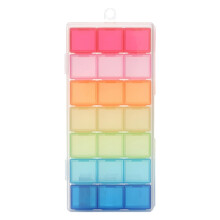 Transparante lege plastic doos met 21 compartimenten