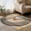 Japanese Style Woven Carpet Round Floor Mat Simple 3