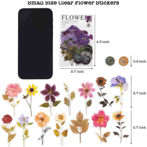 Set de autocolante cu tema Flori presate (320 buc.) Dri 2