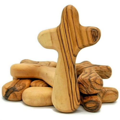 10PCS Small Olive Wood Crosses, Holding Crosses Po