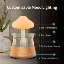 Rain Humidifier Diffuser with 7 Colors Night Light