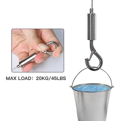 5-pack bildhängsnöre-kit i rostfritt stål, 2 m  Ø1,5 mm 2
