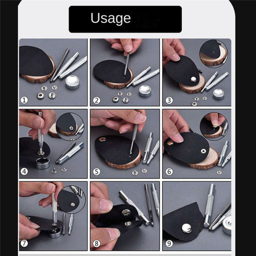 Set da 11 pezzi 633/655/831/201 Bottoni automatici con base a rivetto 1