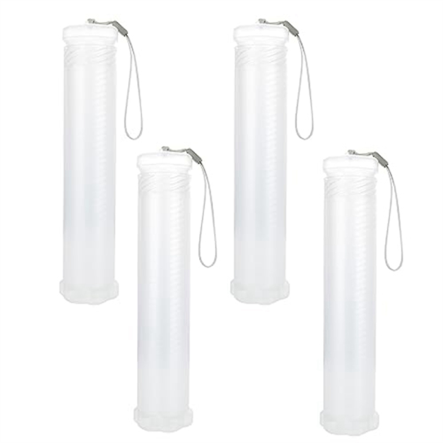 Pacote com 4 estojos extensíveis de plástico para pincéis, transparentes 1